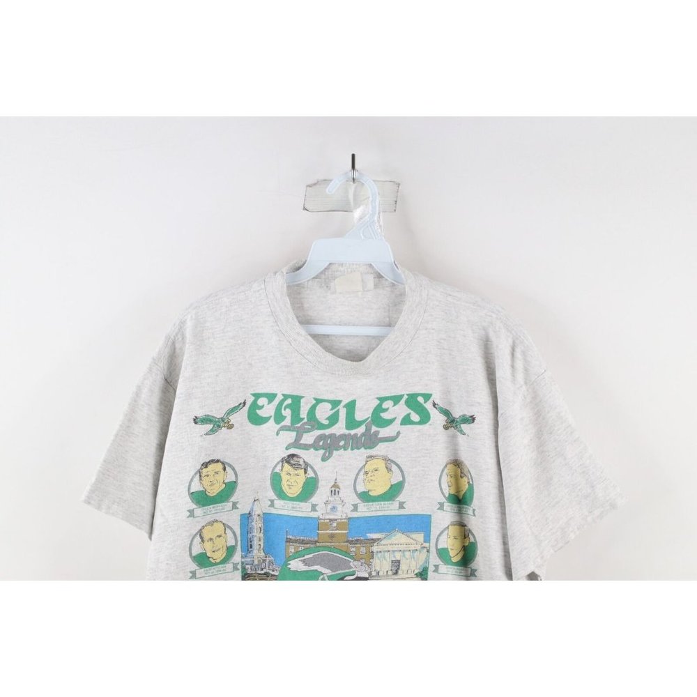 Vintage 90s Mens Large Philadelphia Eagles Football Legends T-Shirt Gray USA - Picture 2 of 13